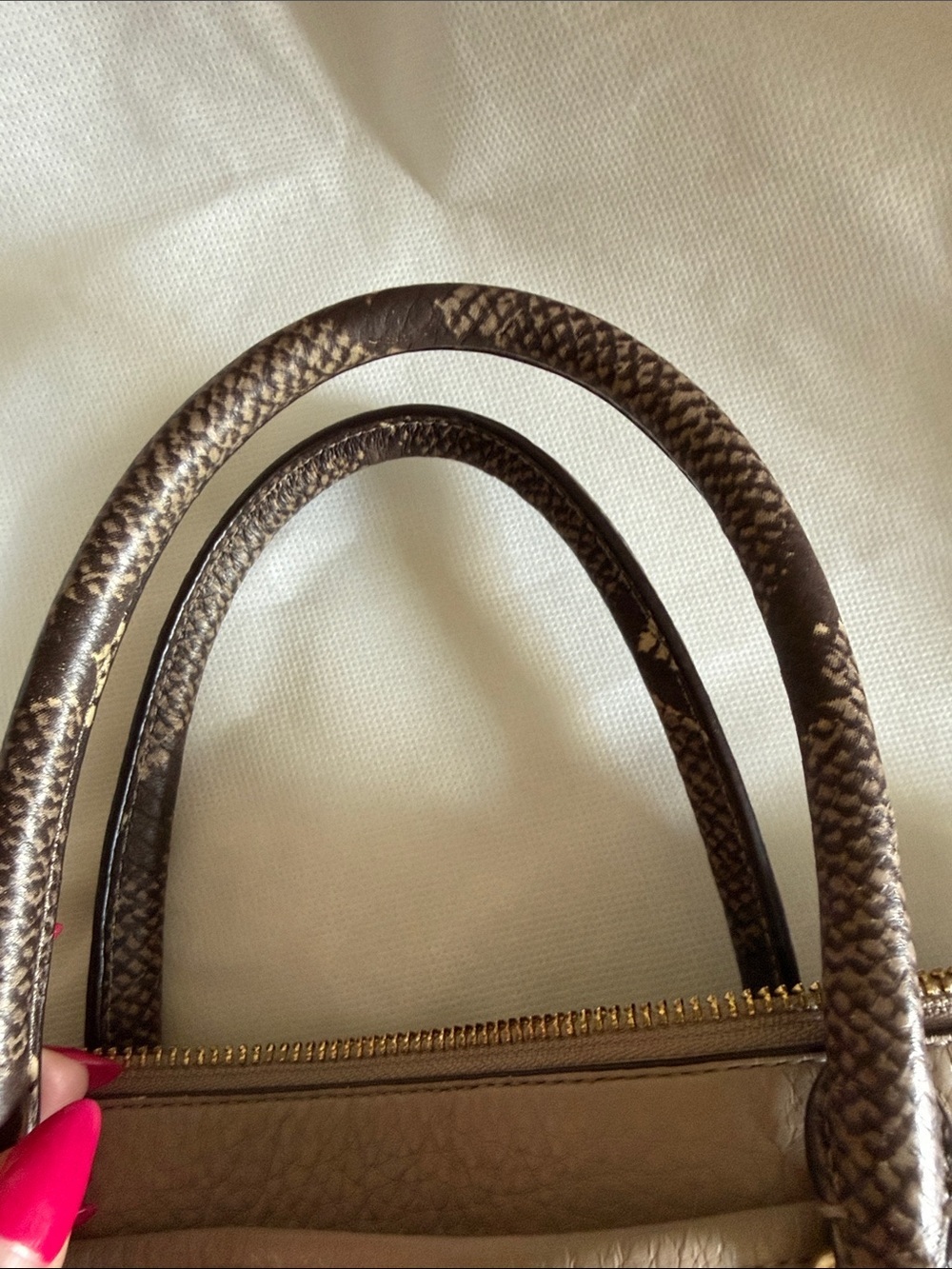 Coach Morgan Color Block Pebble Leather w/exotic embossed trim satchel/crossbody - Picture 12 of 14